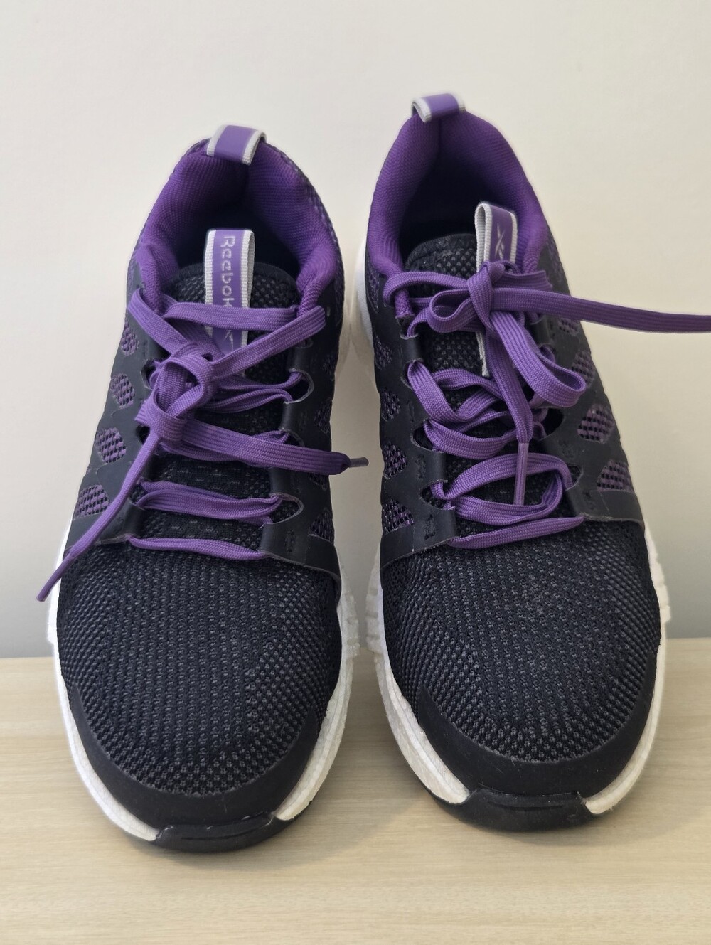Reebok Women’s Black and Purple Very Comfortable Steel-Toe Work Shoes Size 6W